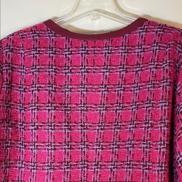 NWT. G by Giuliana Timeless Tweed Jacket with Leather Trims Raw Hem. 2X. - Picture 11 of 13